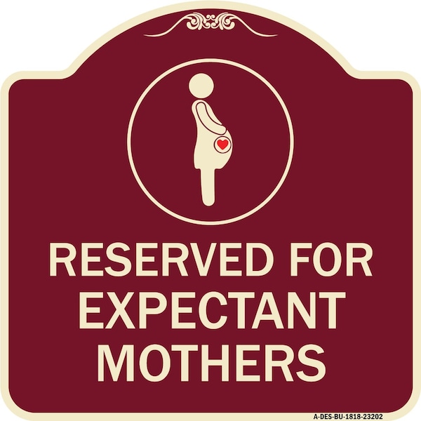 Reserved for Expectant Mothers W/ Graphic Heavy-Gauge Aluminum Sign, 18" L, 18" H, BU-1818-23202